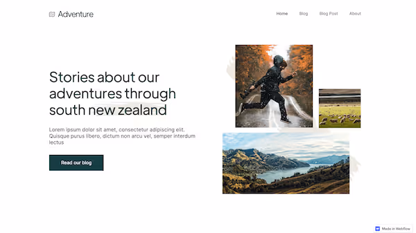 Adventure blog template header