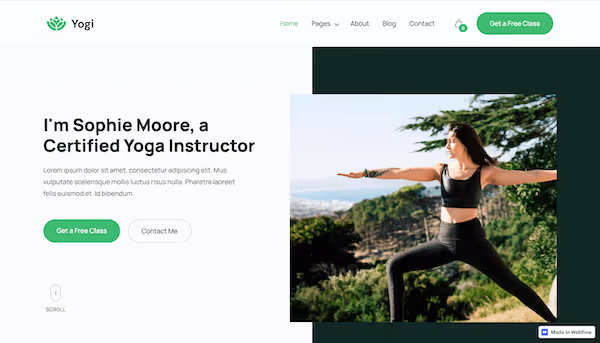Header of Yogi template