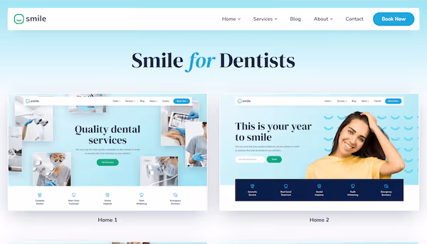 Dentist Webflow template header