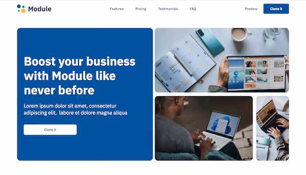 Module landing page template