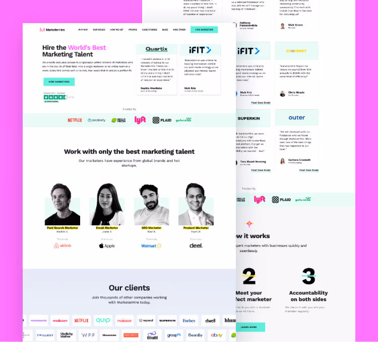 MarketerHire website thumbnail