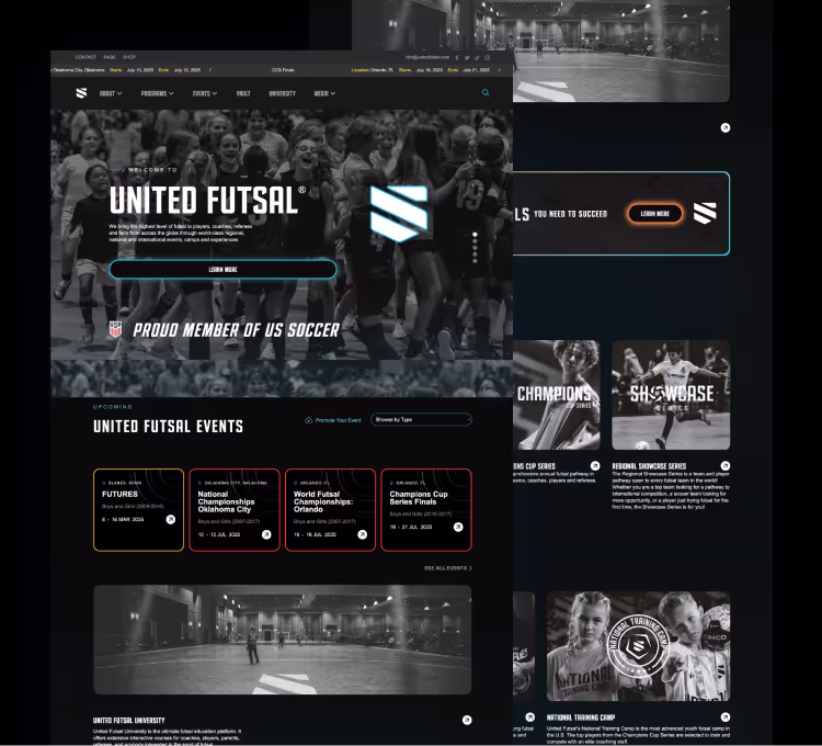 UnitedFutsal website thumbnail