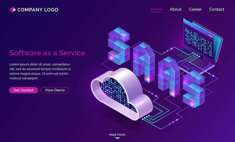 SaaS header example
