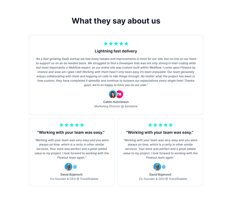 Flowout social proof