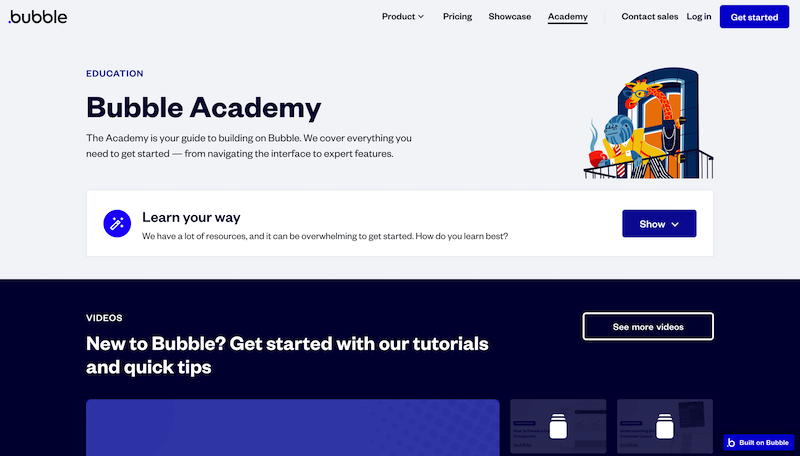 Home page of Bubble Academy