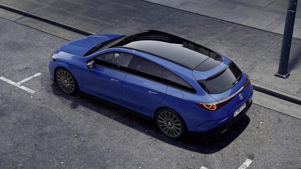 The aerodynamic exterior design of the all-new CLA Shooting Brake.
