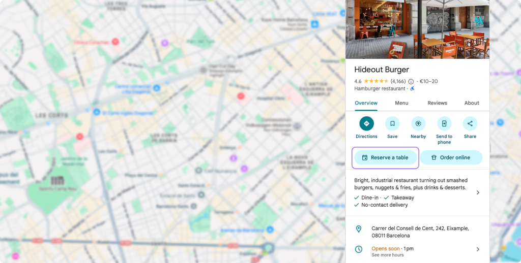 Boton Reserva con Google