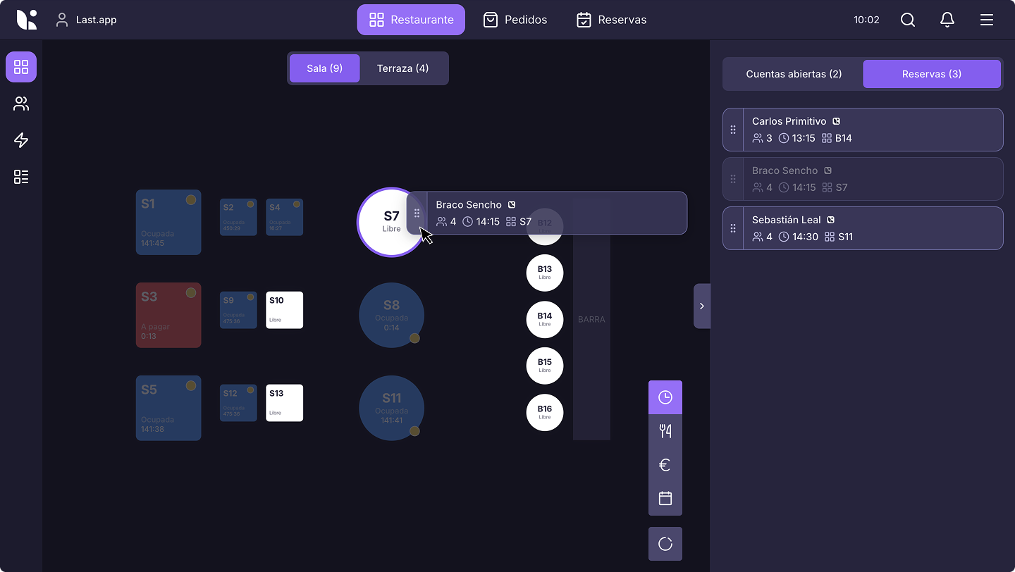 Sidepanel tpv Last.app drag and drop