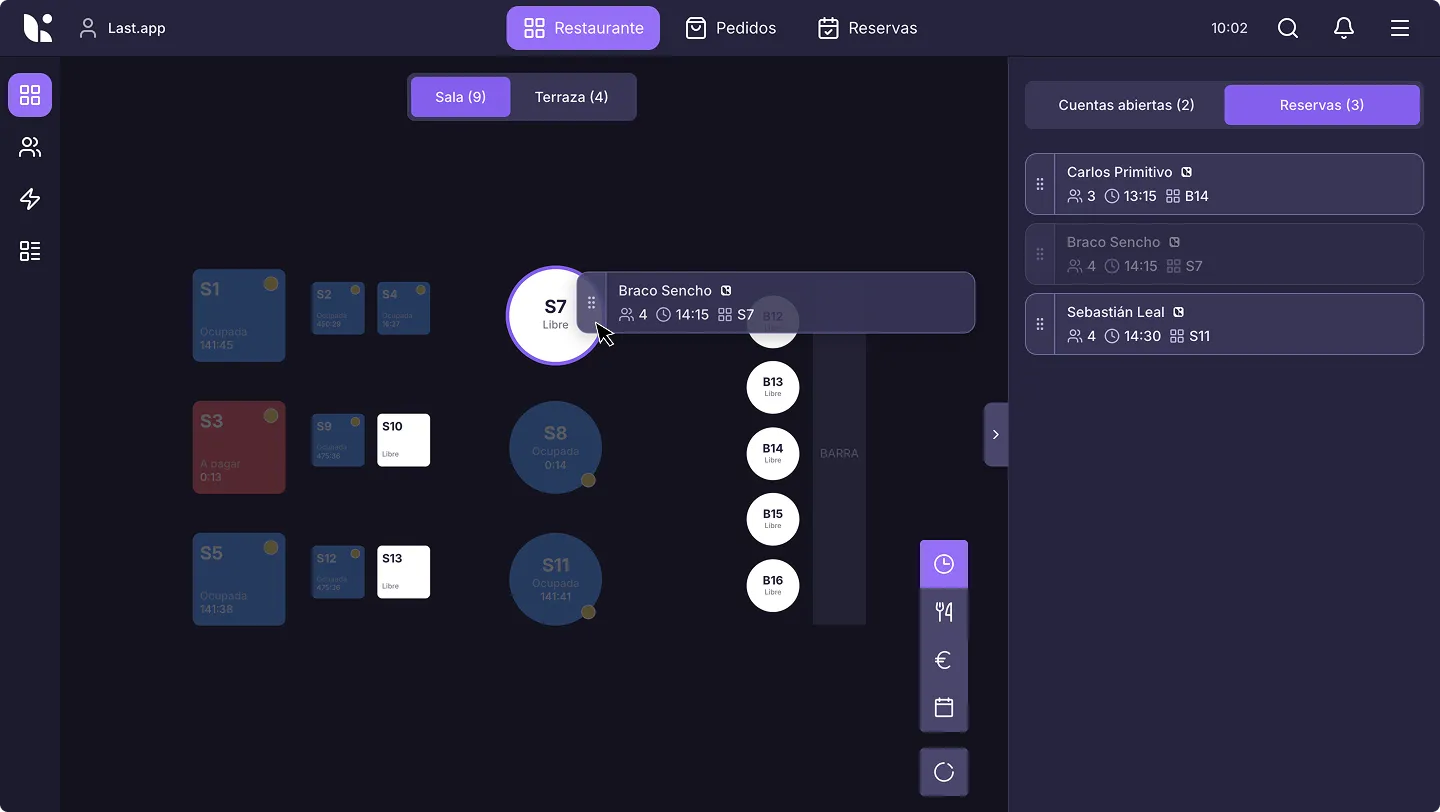 Sidepanel tpv Last.app drag and drop