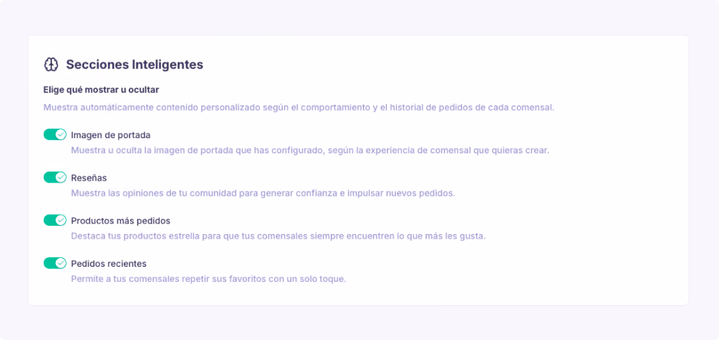 Configuración secciones inteligentes Last.shop