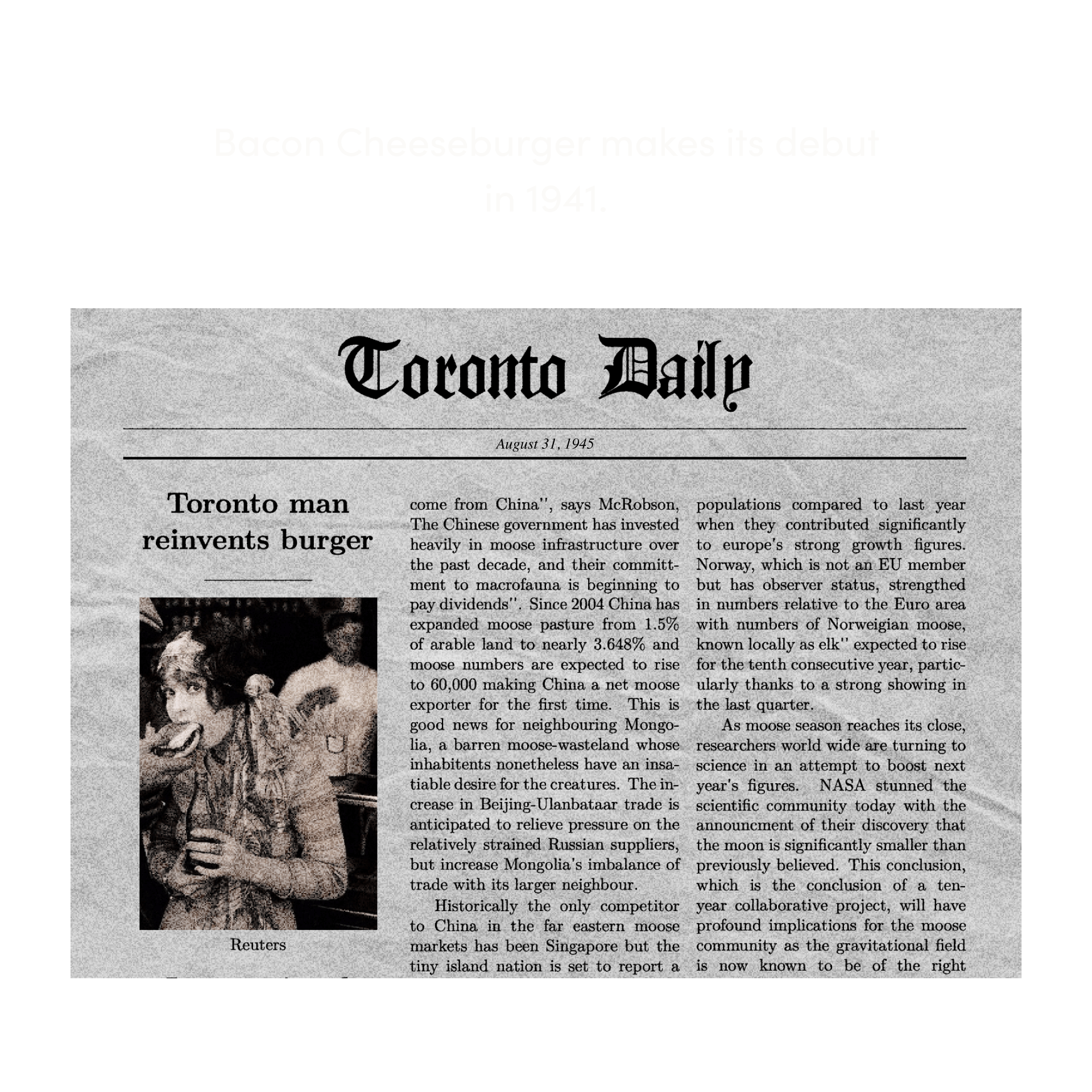 fake newspaper article