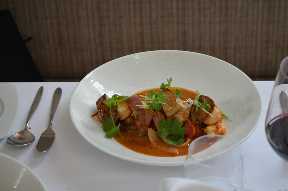 Tacu tacu with seafood and foie gras