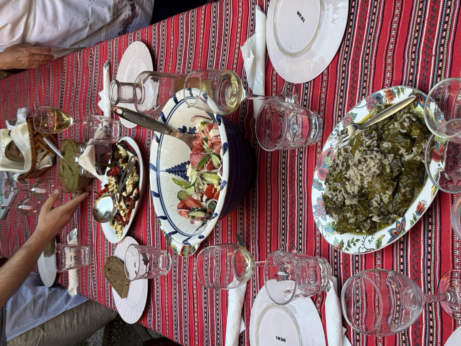 Shared lunch after Mrs. Koula cooking class, Vamos