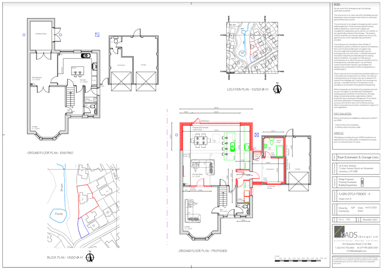 Planning drawing services in Coventry and Warwickshire