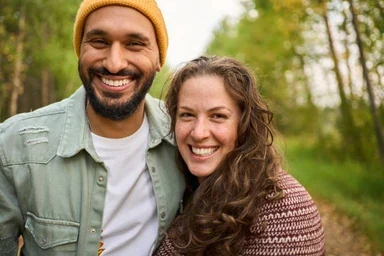 Two people outdoors