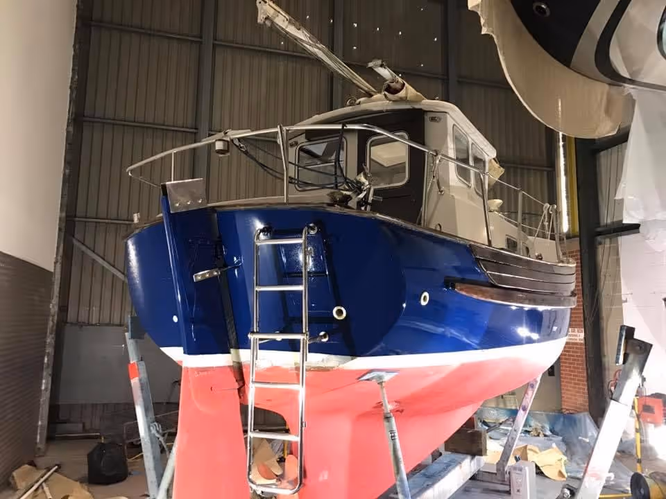 respray on fisher boat