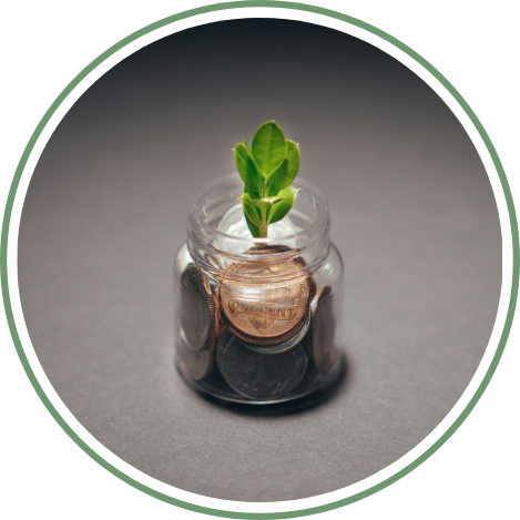 Money Jar with Tree Growing out