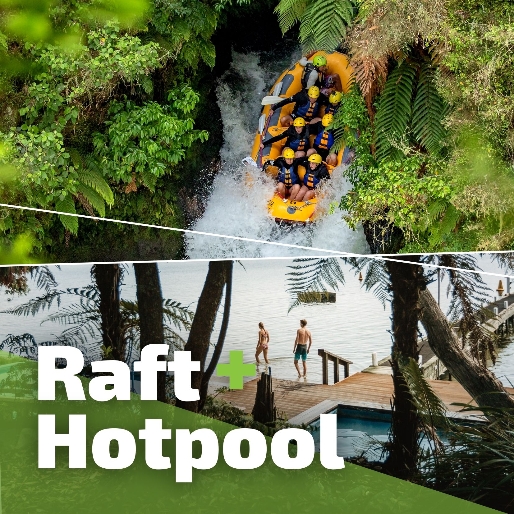 raft and hotpool combo tile for Rotorua Rafting and hotpools on lake rotoiti