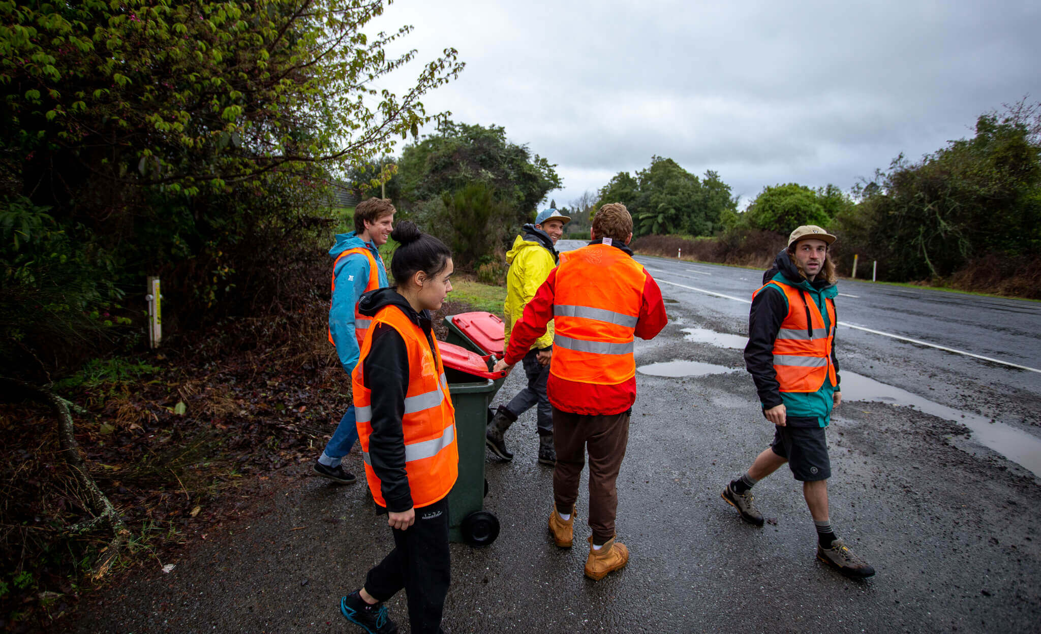 Rotorua Rafting volunteers participating in an Adopt a Spot cleanup event in Rotorua