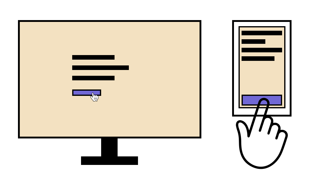 The same display with a smaller button on desktop and larger on mobile.