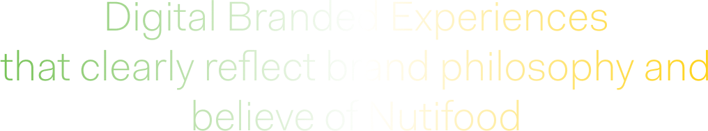Digital Branded Experiences
that clearly reflect brand philosophy and believe of Nutifood