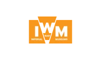 Imperial War Museums logo with orange background and a grey crown over the letter W.