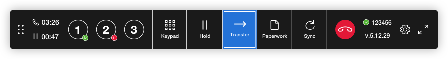Laptop displaying web softphone