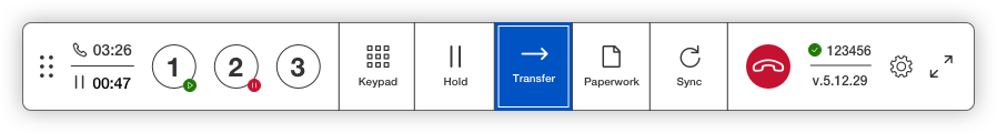 Laptop displaying web softphone