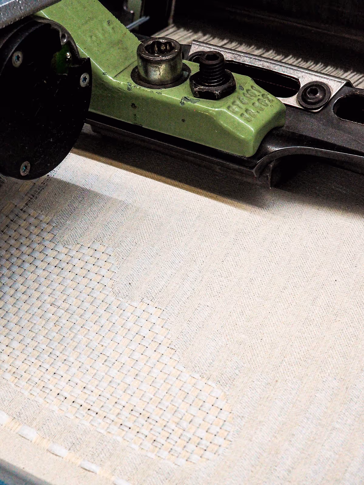A white Stem Zero-Waste textile being made at the Mill