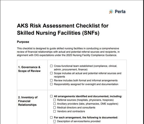 AKS Risk Assessment for SNFs: Operationalizing OIG Nursing Facility Guidance