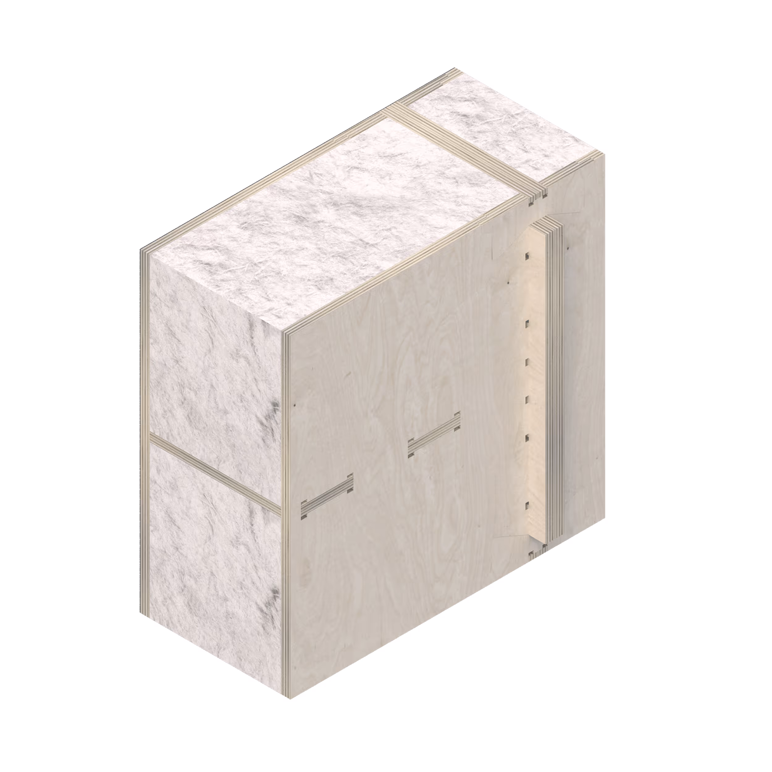 A Skylark block showing insulation located between the 2 block parts.