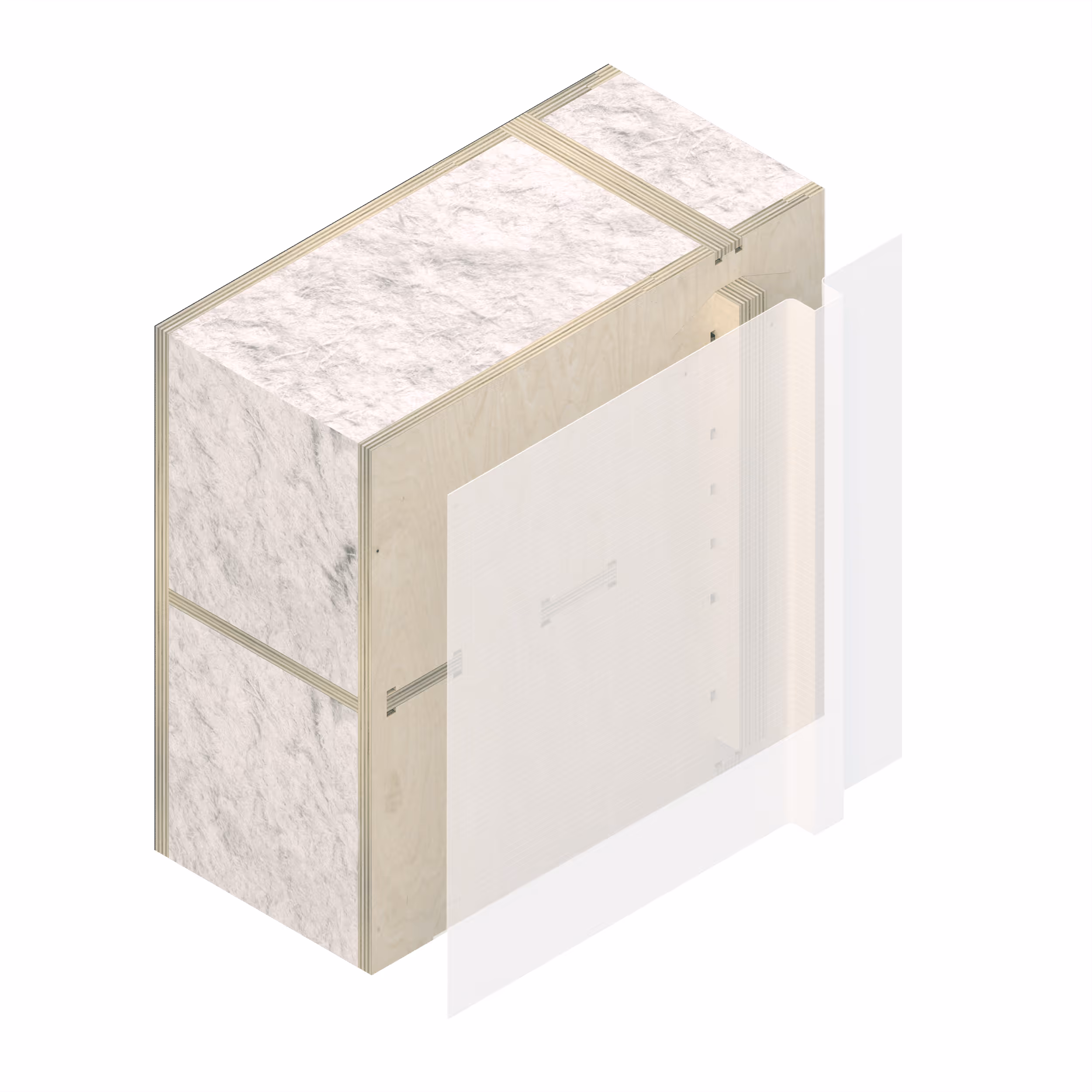Illustration of a Skylark block showing a vapour membrane placed over it.