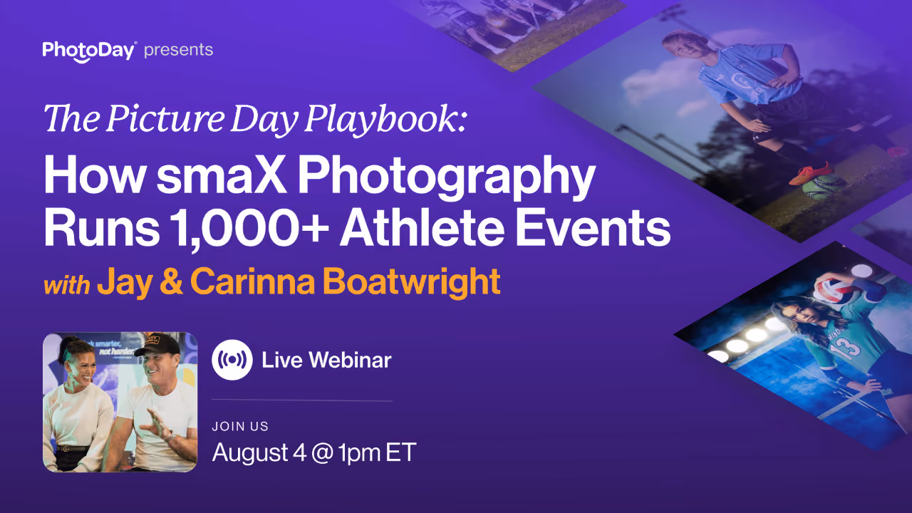 Webinar cover image for The Picture Day Playbook: How smaX Photography Runs 1,000+ Athlete Events.