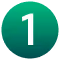 Green circular icon with a white number one in the center.