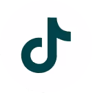 TikTok logo with a stylized musical note inside a white circle.