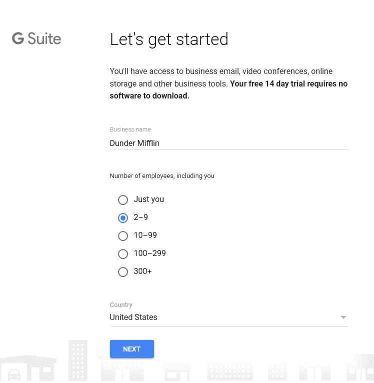 G suite signup