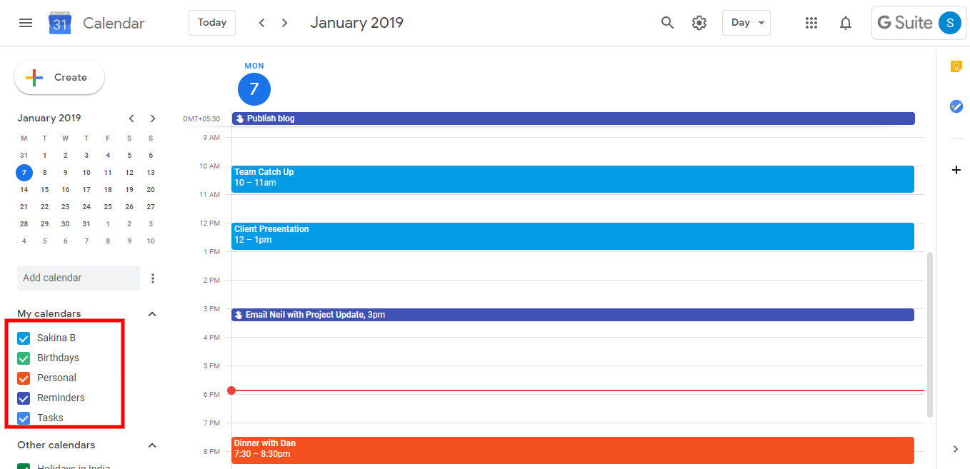 G suite trick Merge multiple calendars