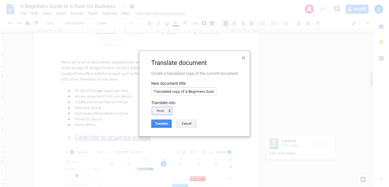 google docs G suite Voice typing trick