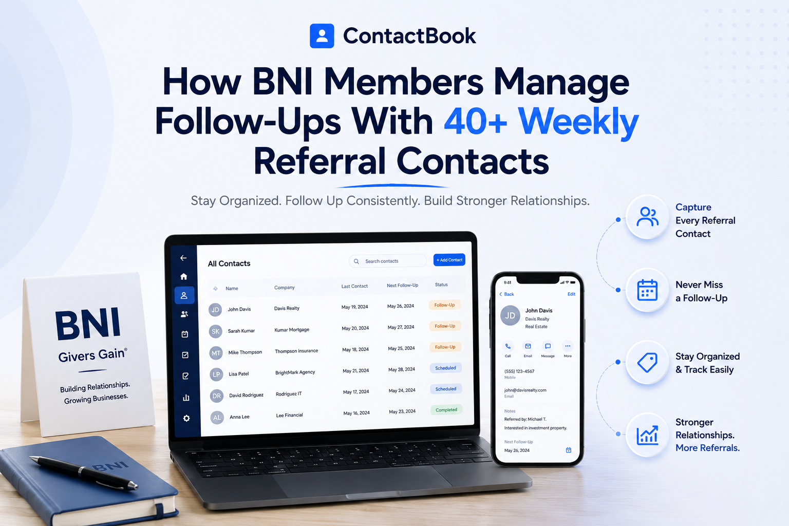 How BNI Members Manage Follow-Ups With 40+ Weekly Referral Contacts