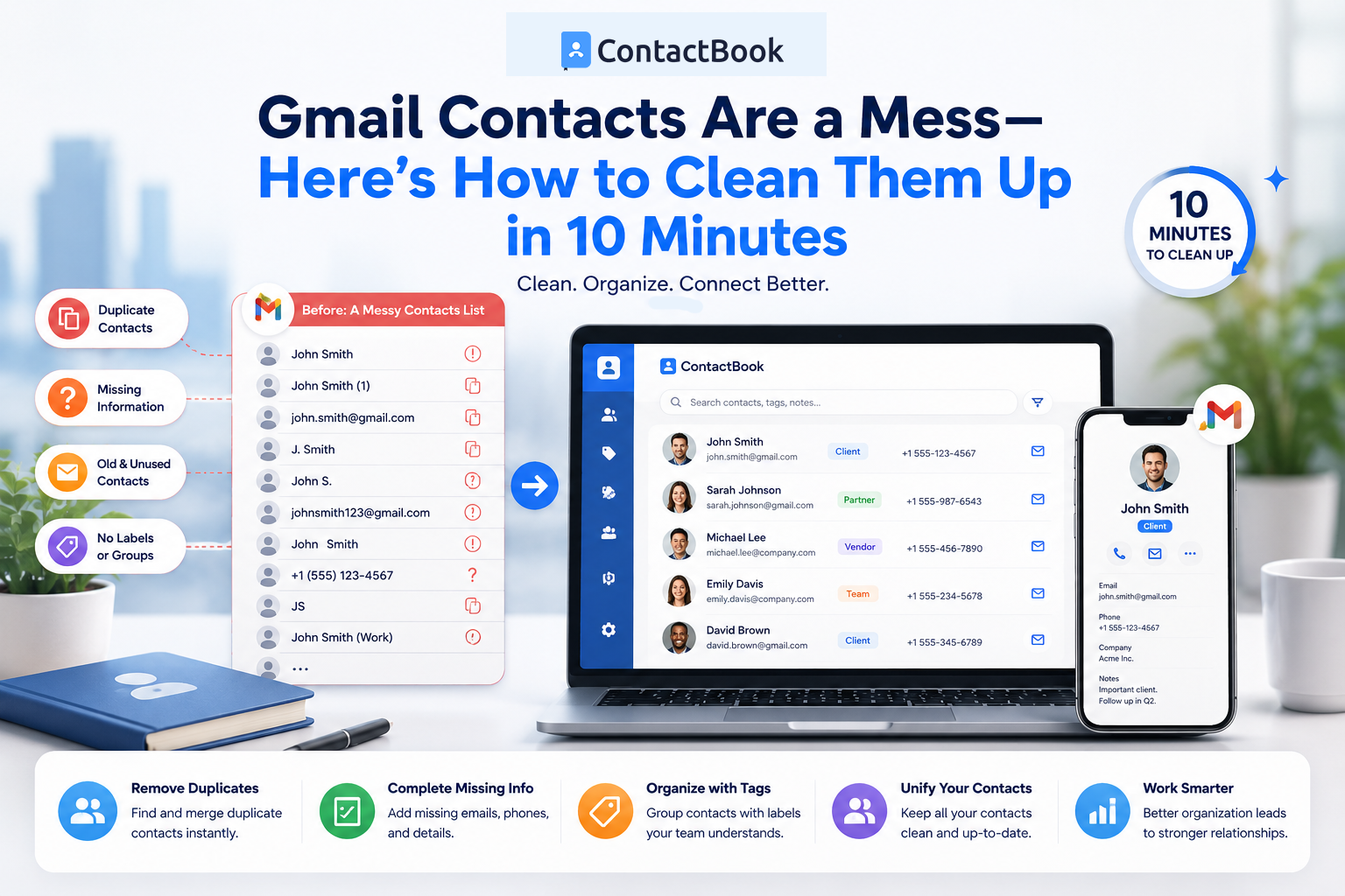 Gmail Contacts Are a Mess — Here's How to Clean Them Up in 10 Minutes