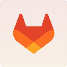 Orange and red geometric fox head logo on a light background.