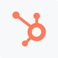 HubSpot logo with an orange circle connected to three smaller orange circles by lines.