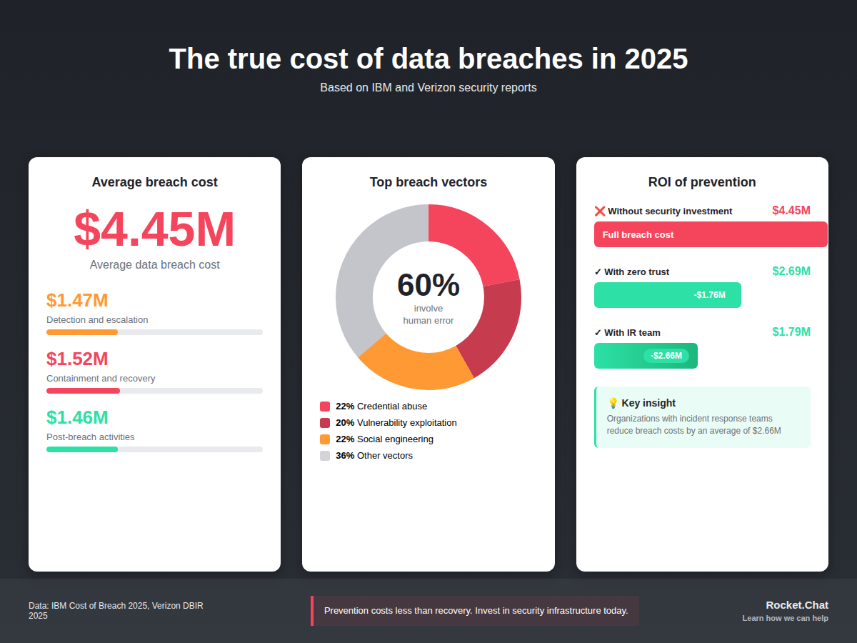 statistics visuals that show costs of data breaches in 2025