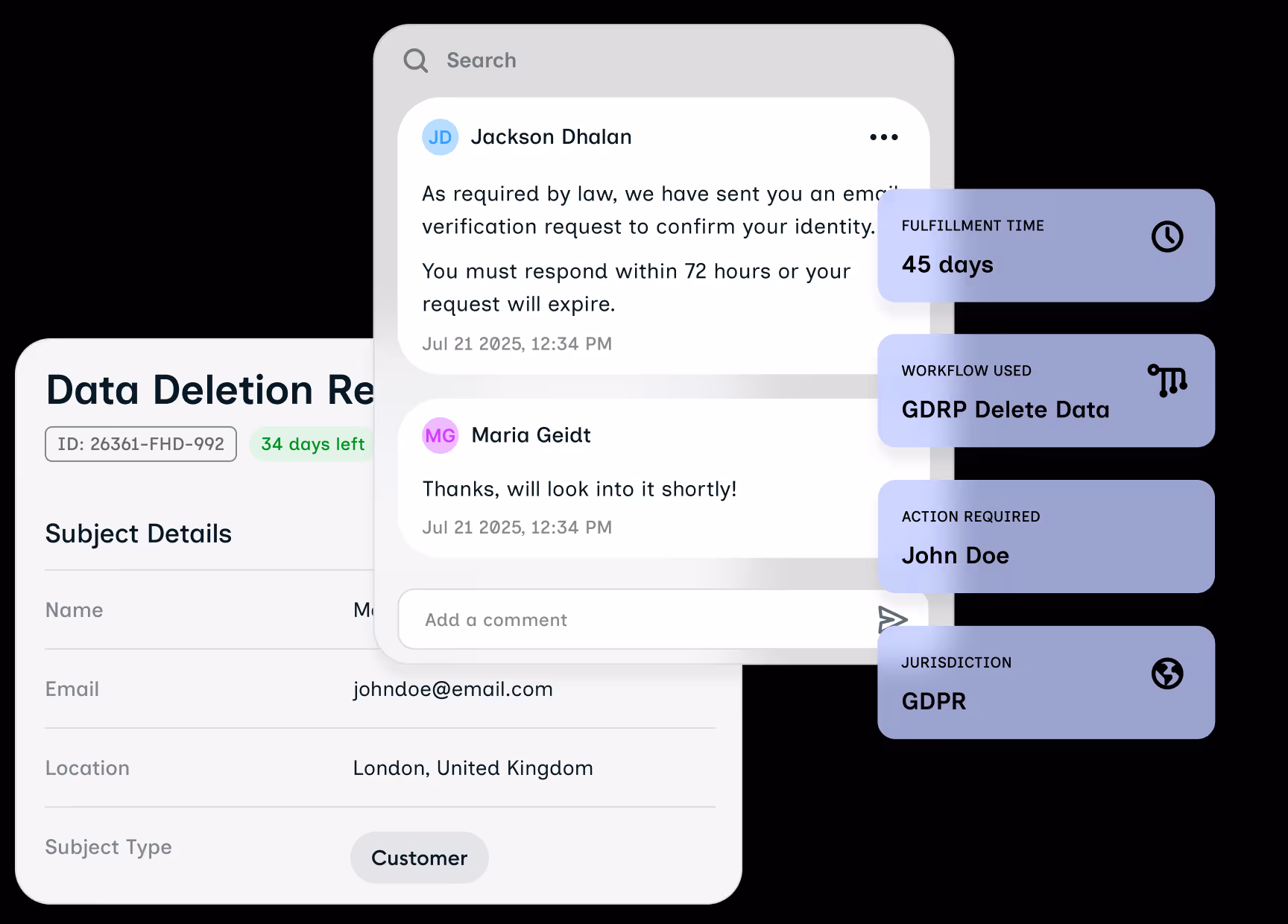 A screenshot of Ketch's data privacy management software solution
