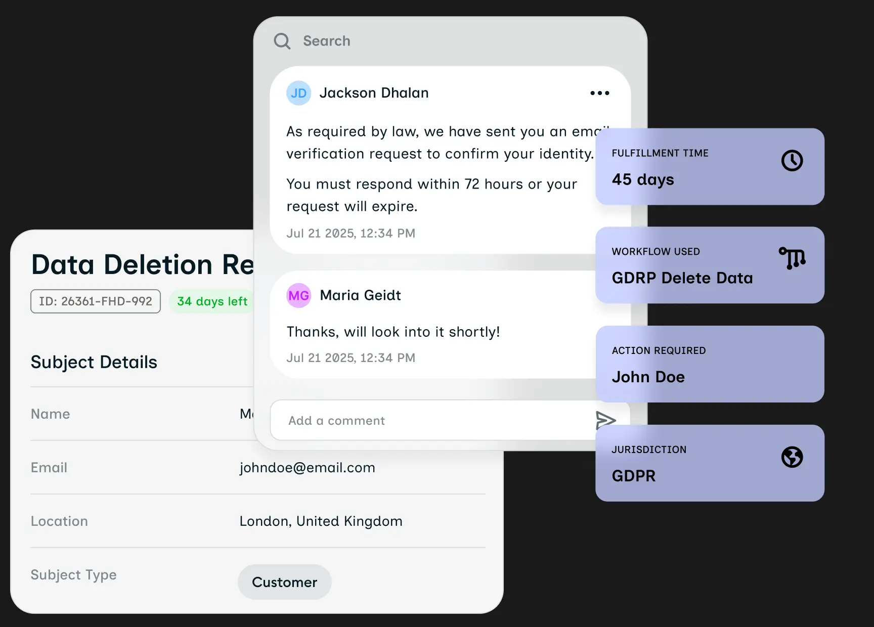 A screenshot of Ketch's data privacy management software solution