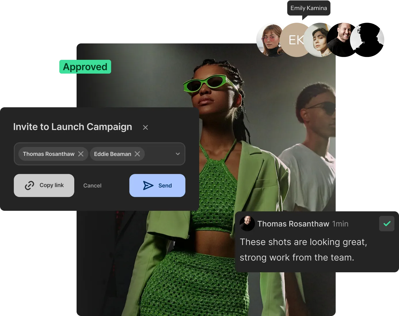 collage of images showcasing Iconik's collaboration and review functionality