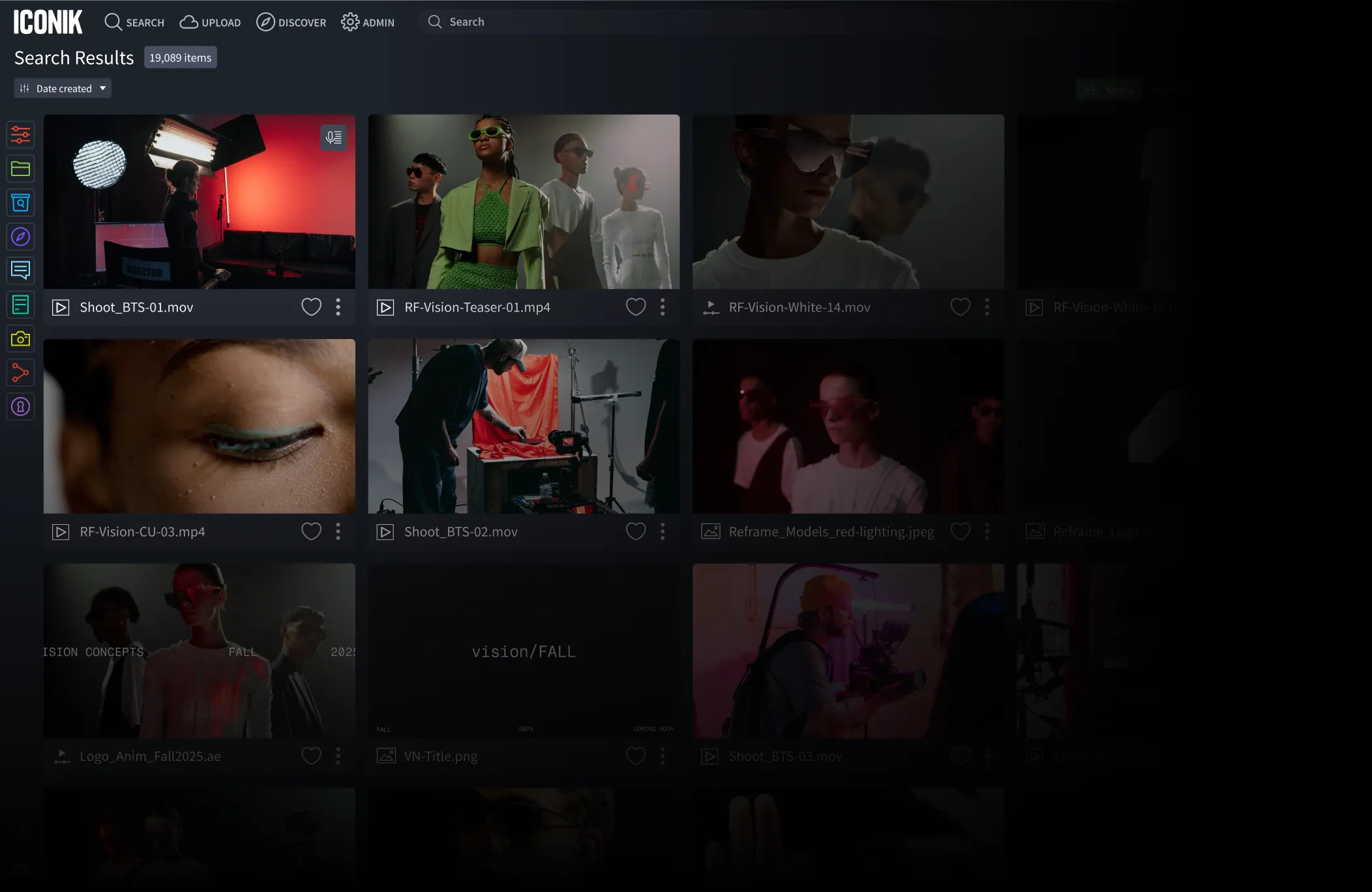 Image of Iconik's user-friendly UI, tons of images all in one place easy for everyone to access