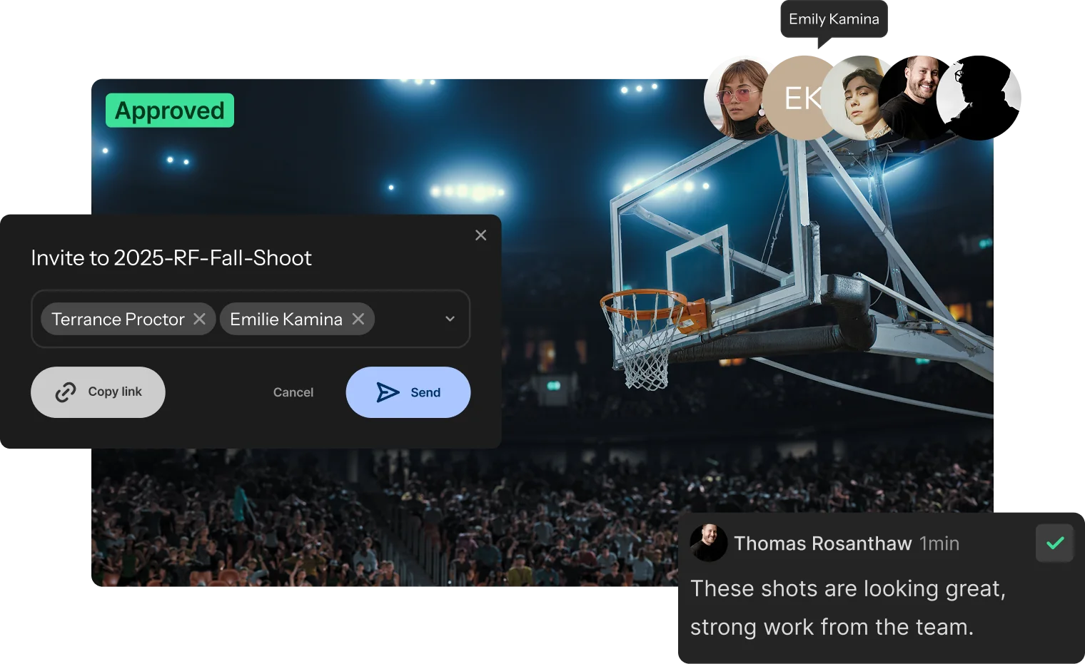 collage of images showcasing Iconik's collaboration and review functionality