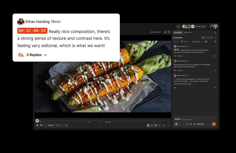 collage of images showcasing Iconik's collaboration and review functionality