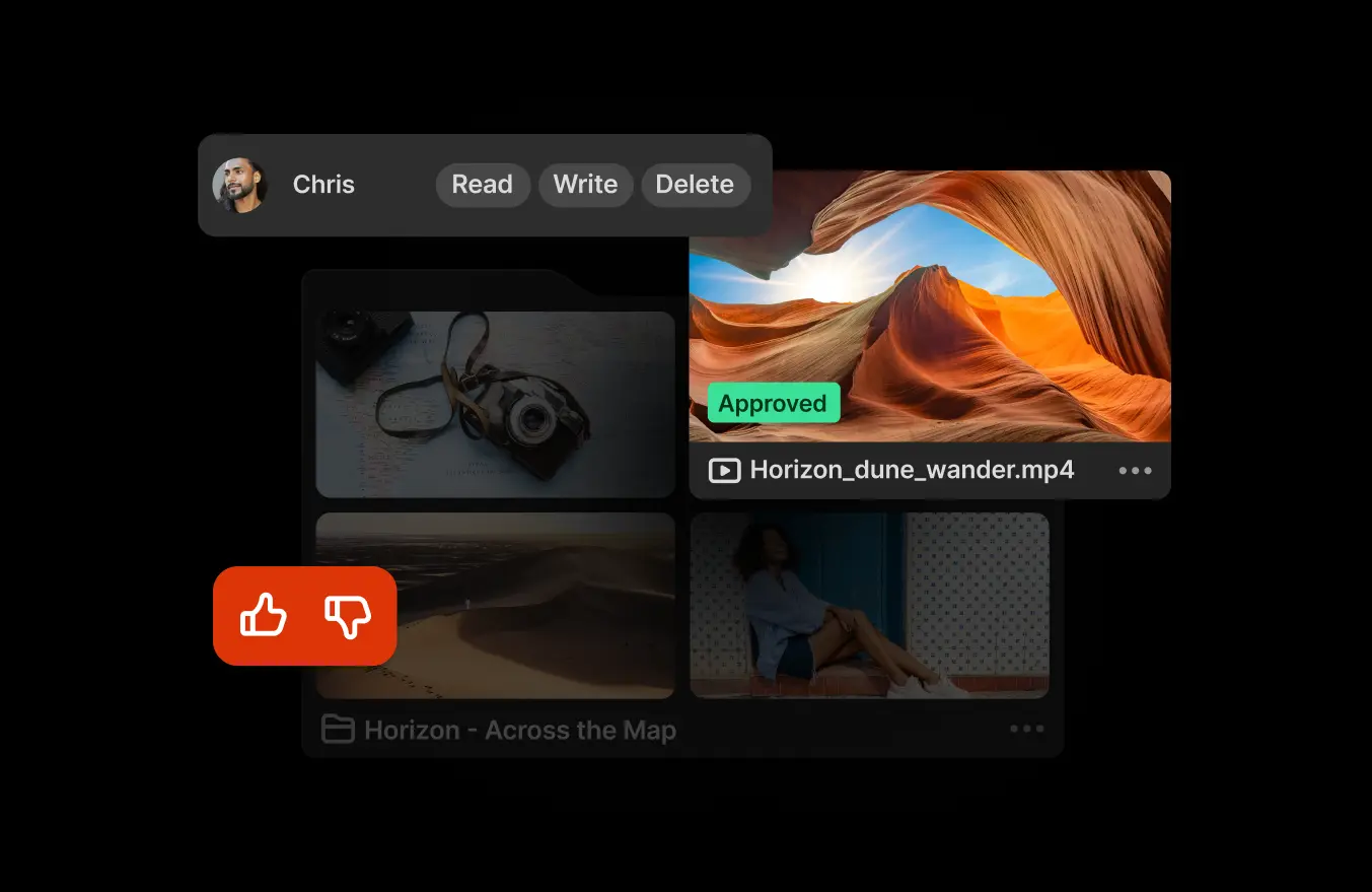 collage of images showcasing Iconik's collaboration and review functionality